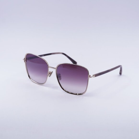 Tom Ford Fern FT1029 28Z Sunglasses Rose Gold Square Frame, Rose Gradient Lenses - Picture 7 of 10